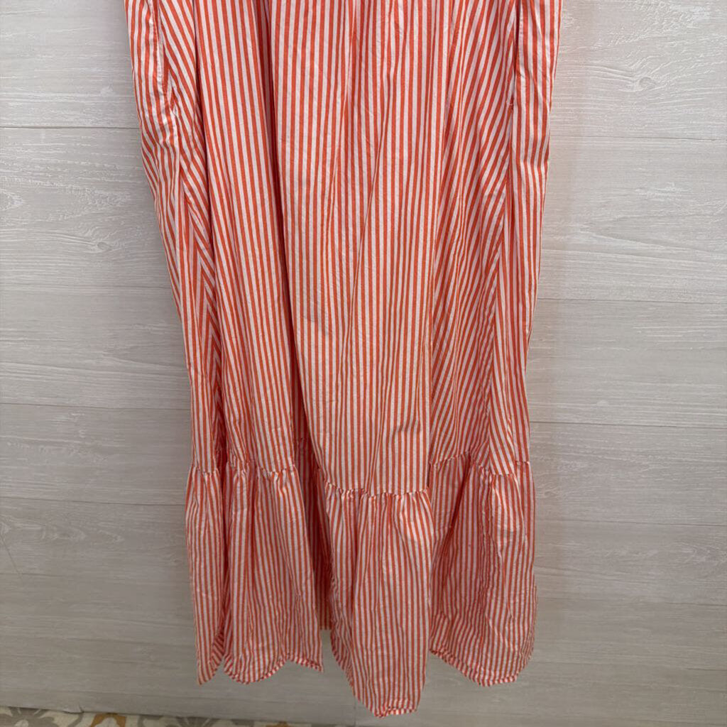 Skies are Blue Red/ White Striped Tie Back Maxi Dress Medium