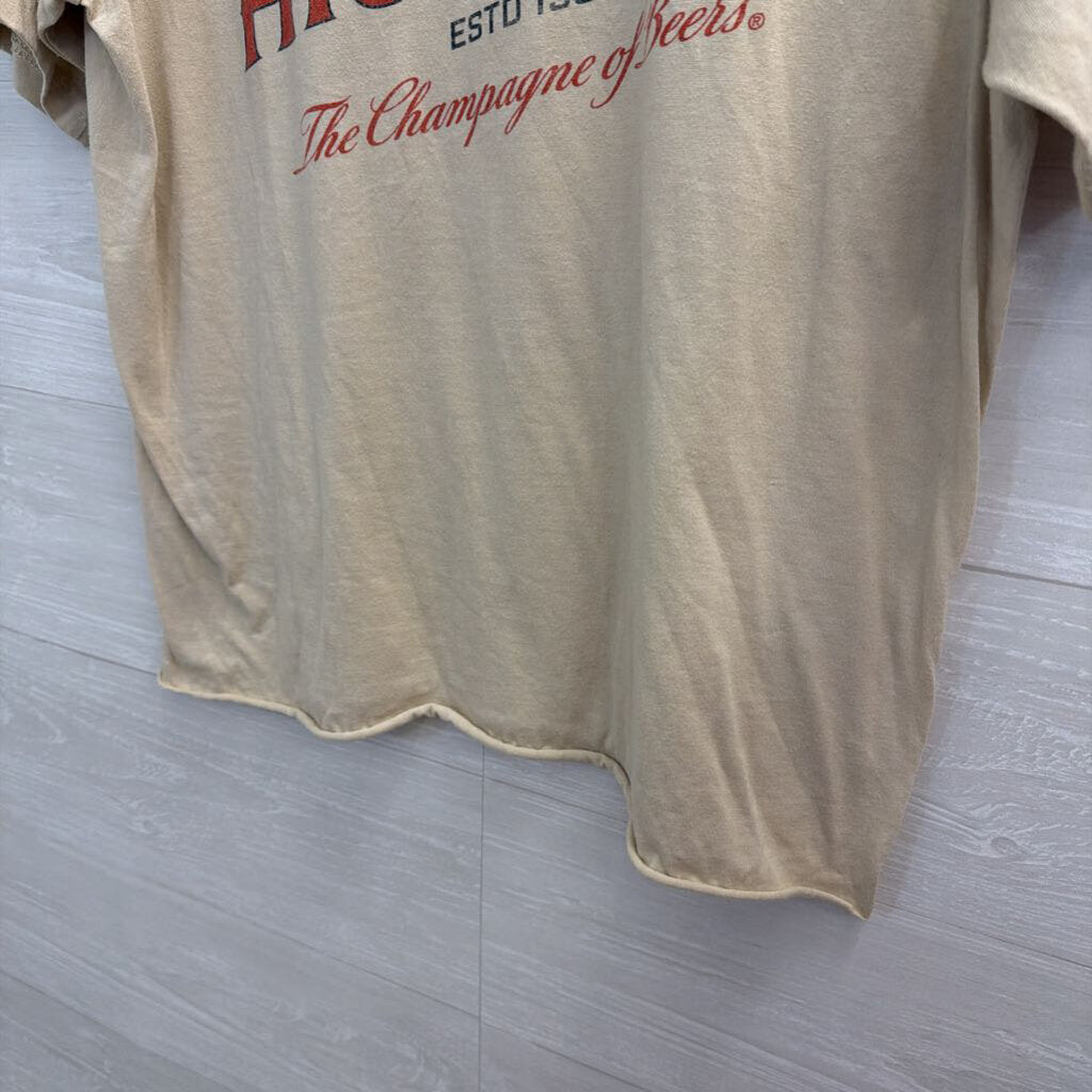 Beige/ Red Miller High Life Short Sleeve Graphic Tee Large
