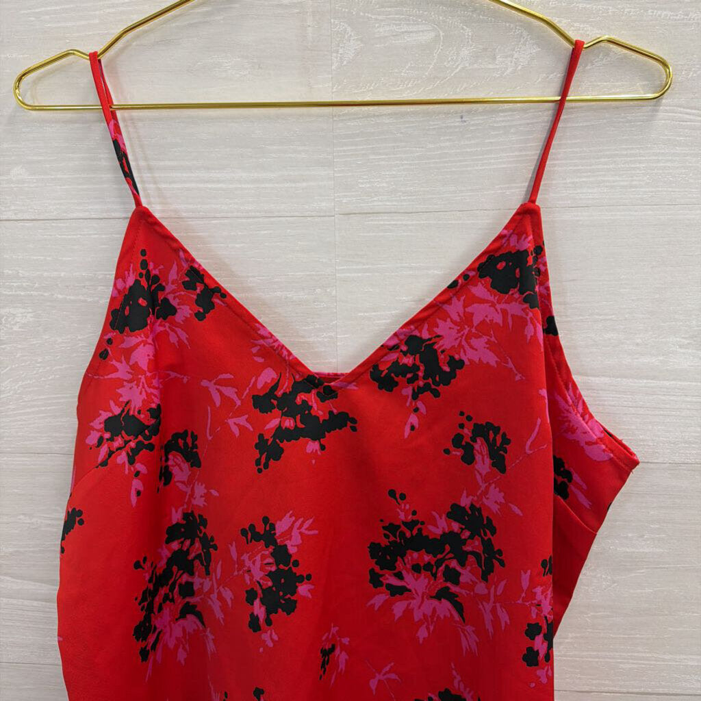 Red/ Black Silky Print Tank Top Medium