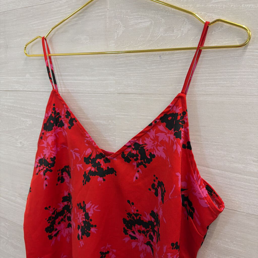 Red/ Black Silky Print Tank Top Medium