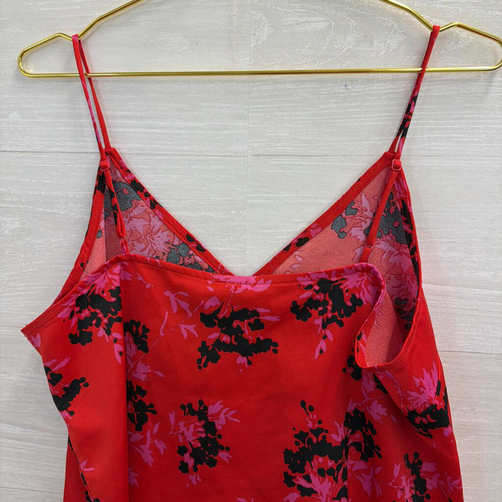 Red/ Black Silky Print Tank Top Medium