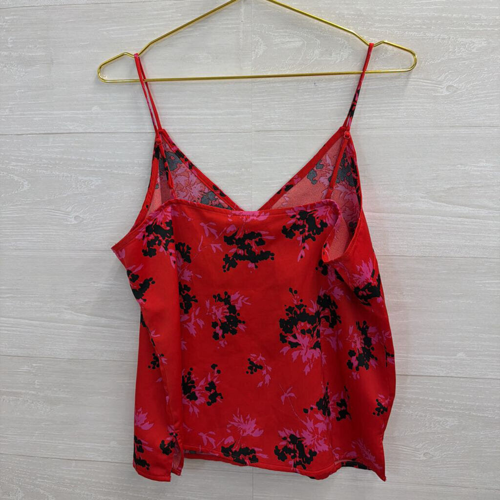 Red/ Black Silky Print Tank Top Medium