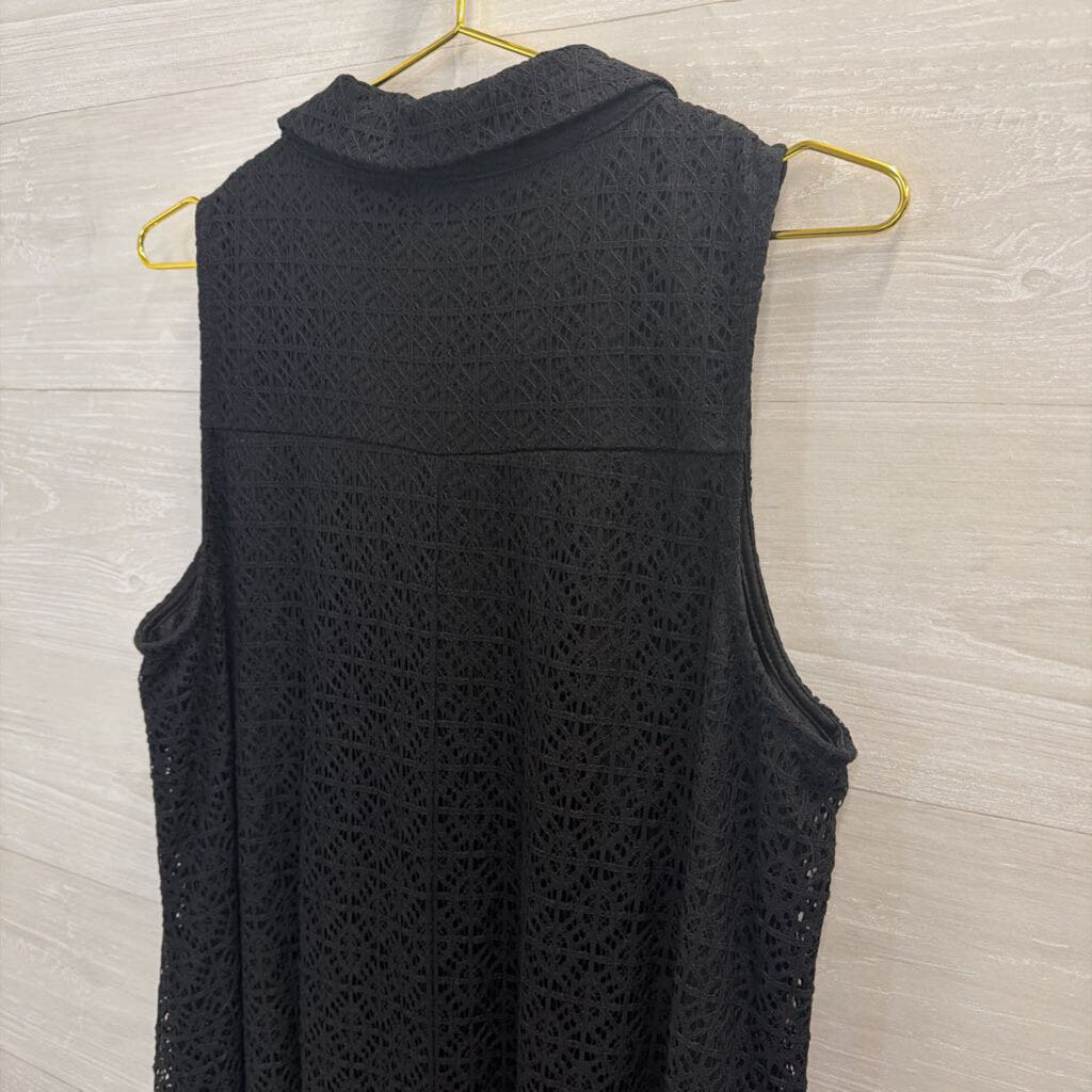 Dana Buchman Black Lace Sleeveless Dress Large
