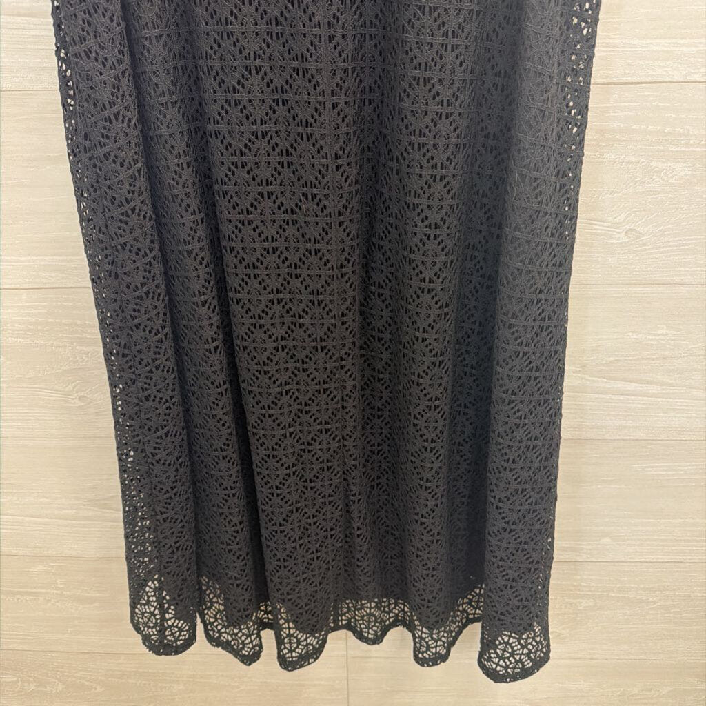 Dana Buchman Black Lace Sleeveless Dress Large