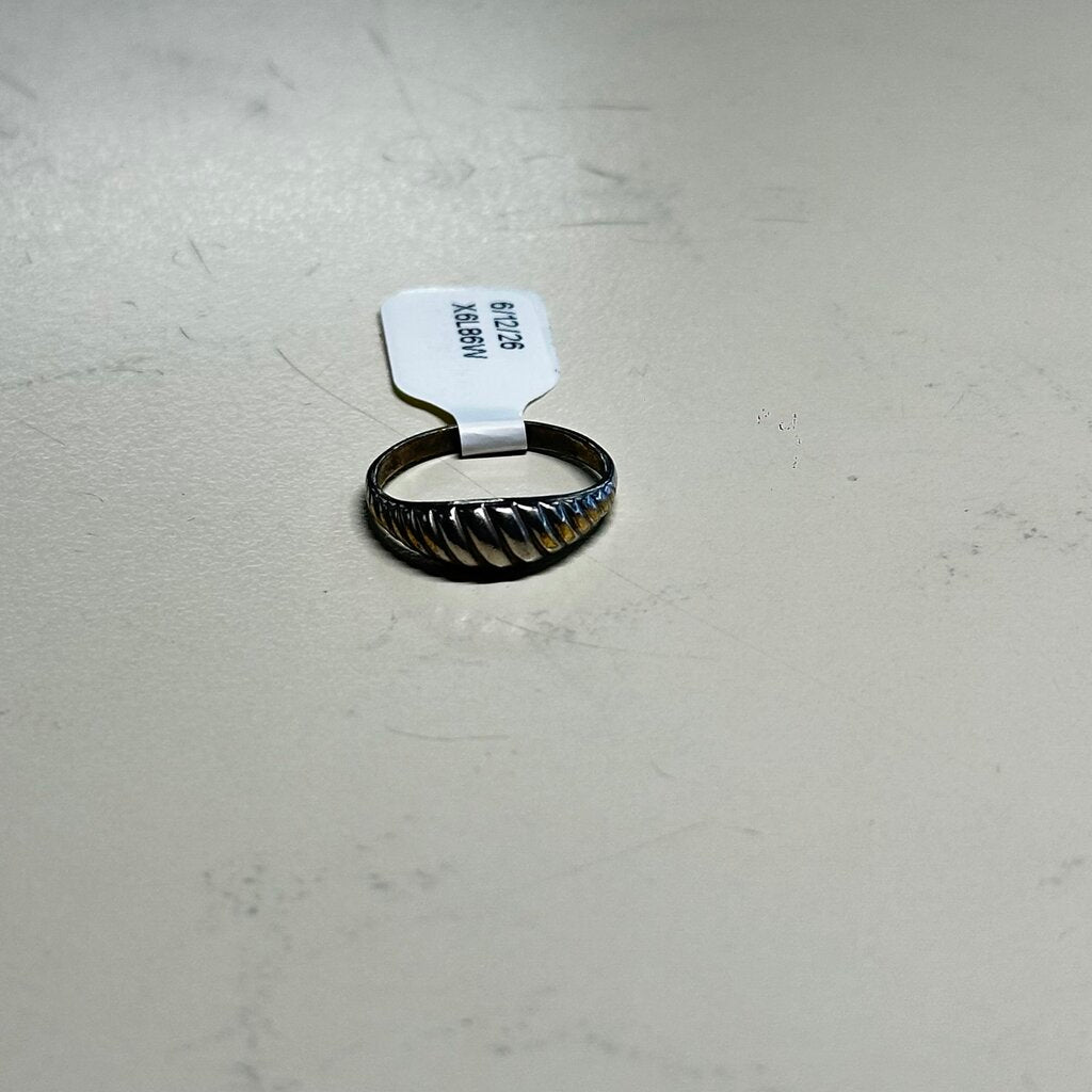 Silver Toned Textured Dome Ring
