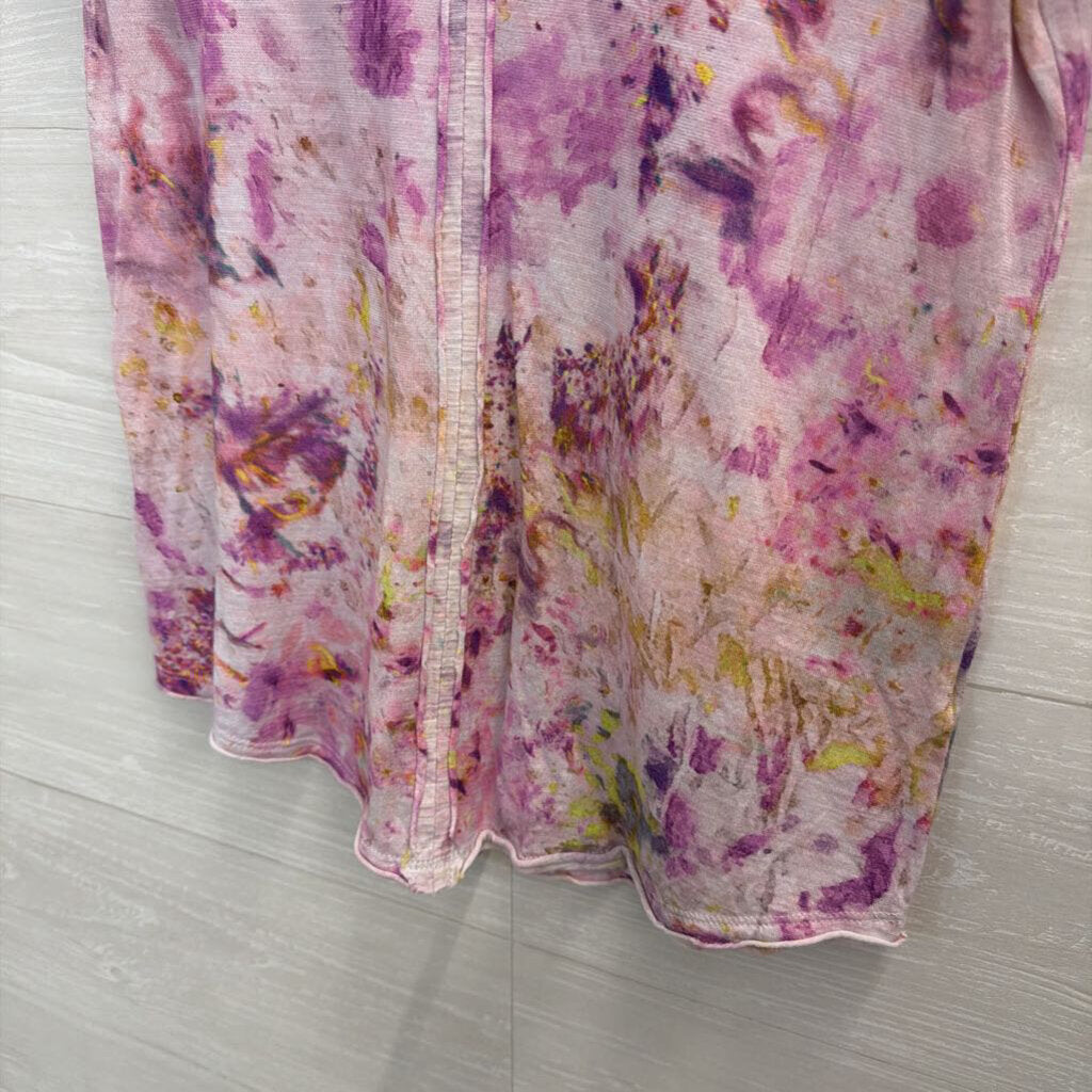 Pilcro Purple Print Short Sleeve Top Extra Small