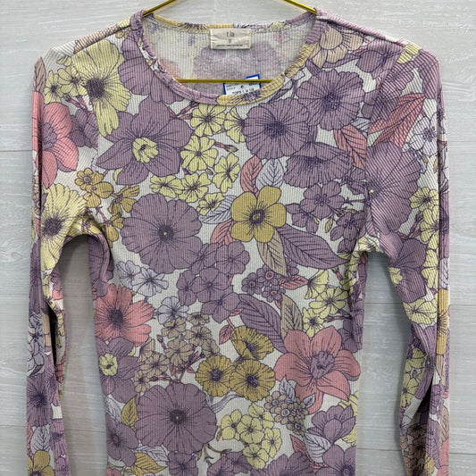 t.la Cream/ Multi Flower Print Long Sleeve Top Small