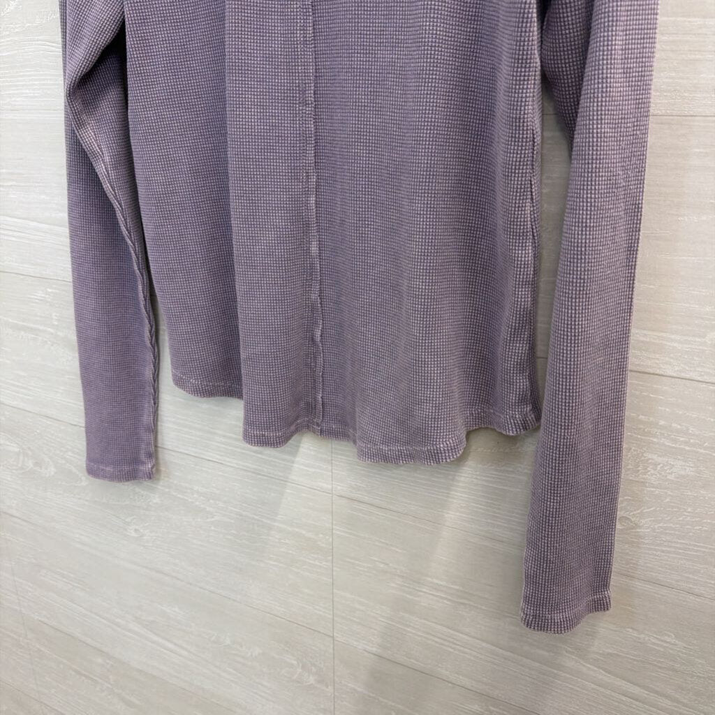 Easel Purple Textured Long Sleeve Top Small