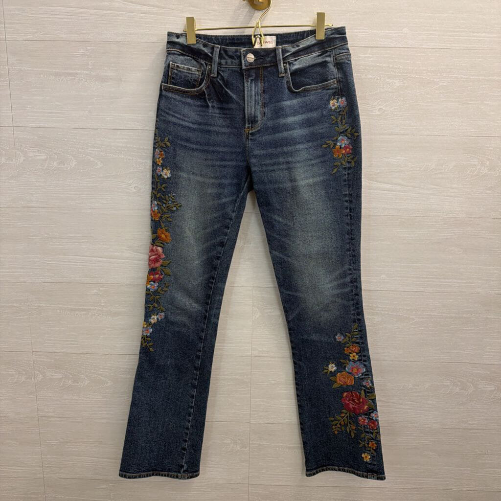 Driftwood Dark Wash Embroidered Detail Jeans 26