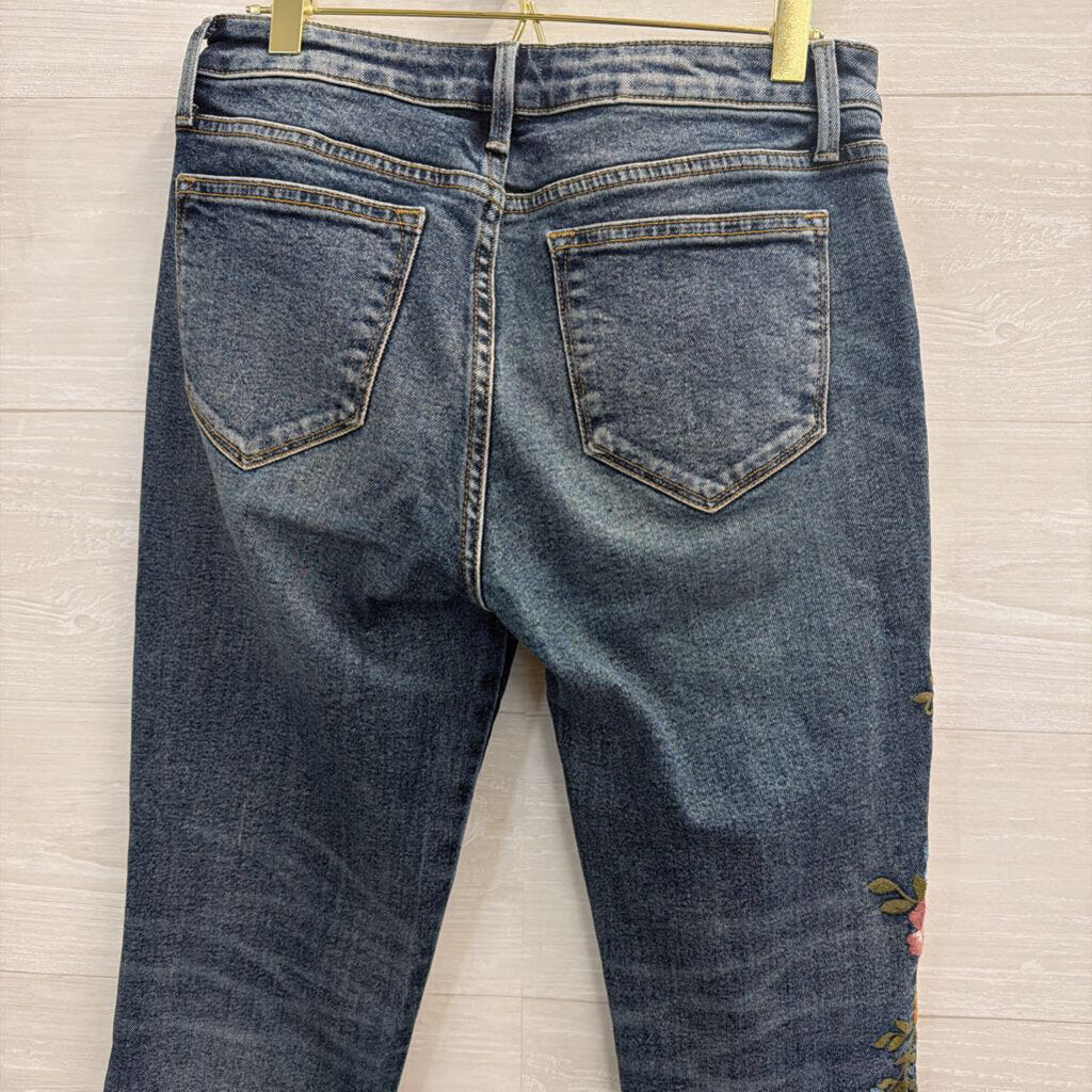 Driftwood Dark Wash Embroidered Detail Jeans 26