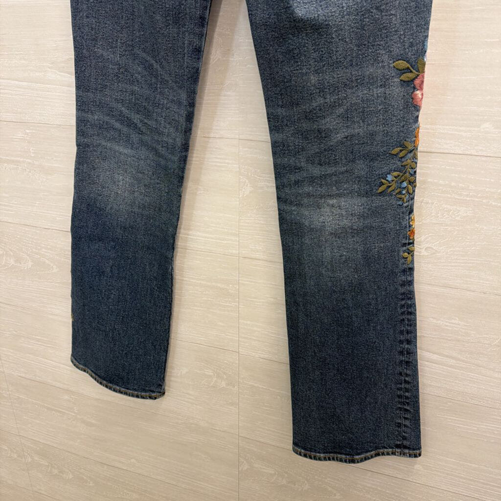 Driftwood Dark Wash Embroidered Detail Jeans 26