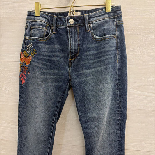 Driftwood Dark Wash Embroidered Detail Jeans 26