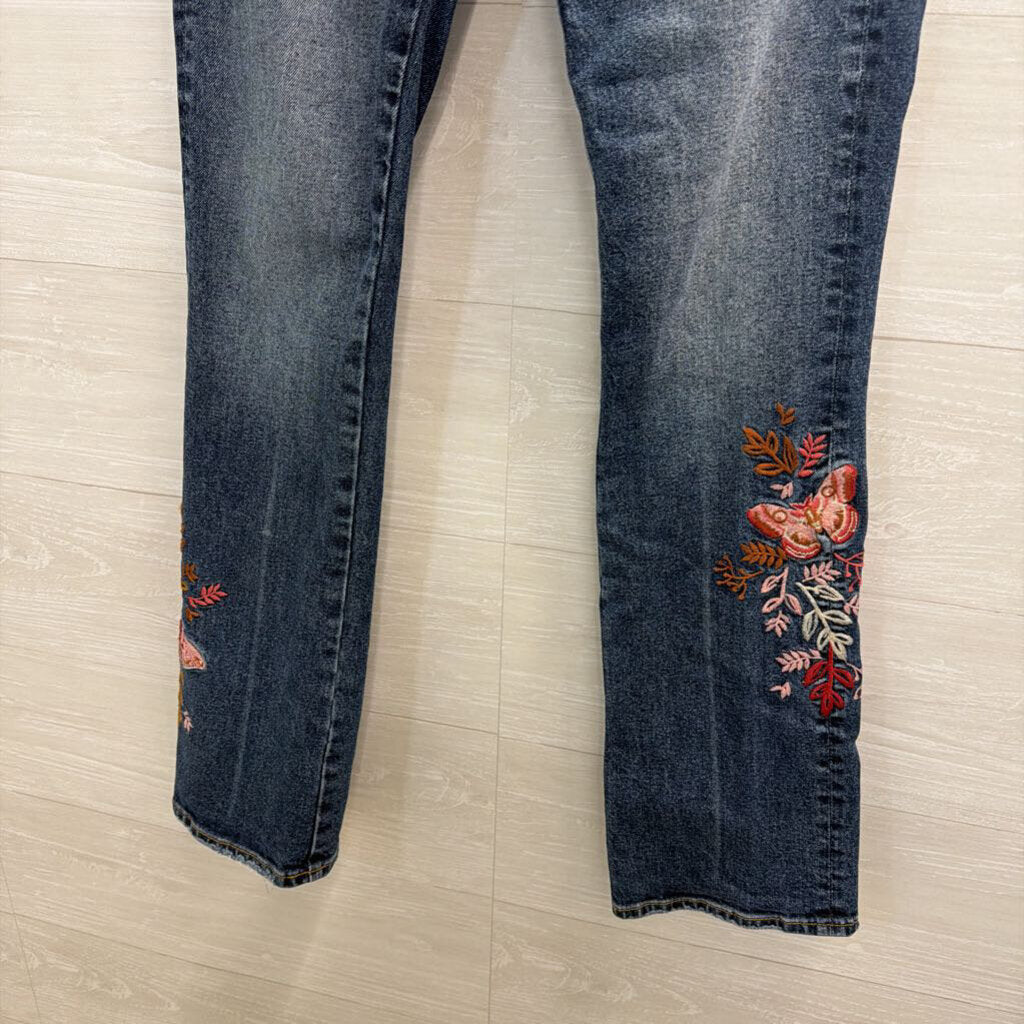Driftwood Dark Wash Embroidered Detail Jeans 26
