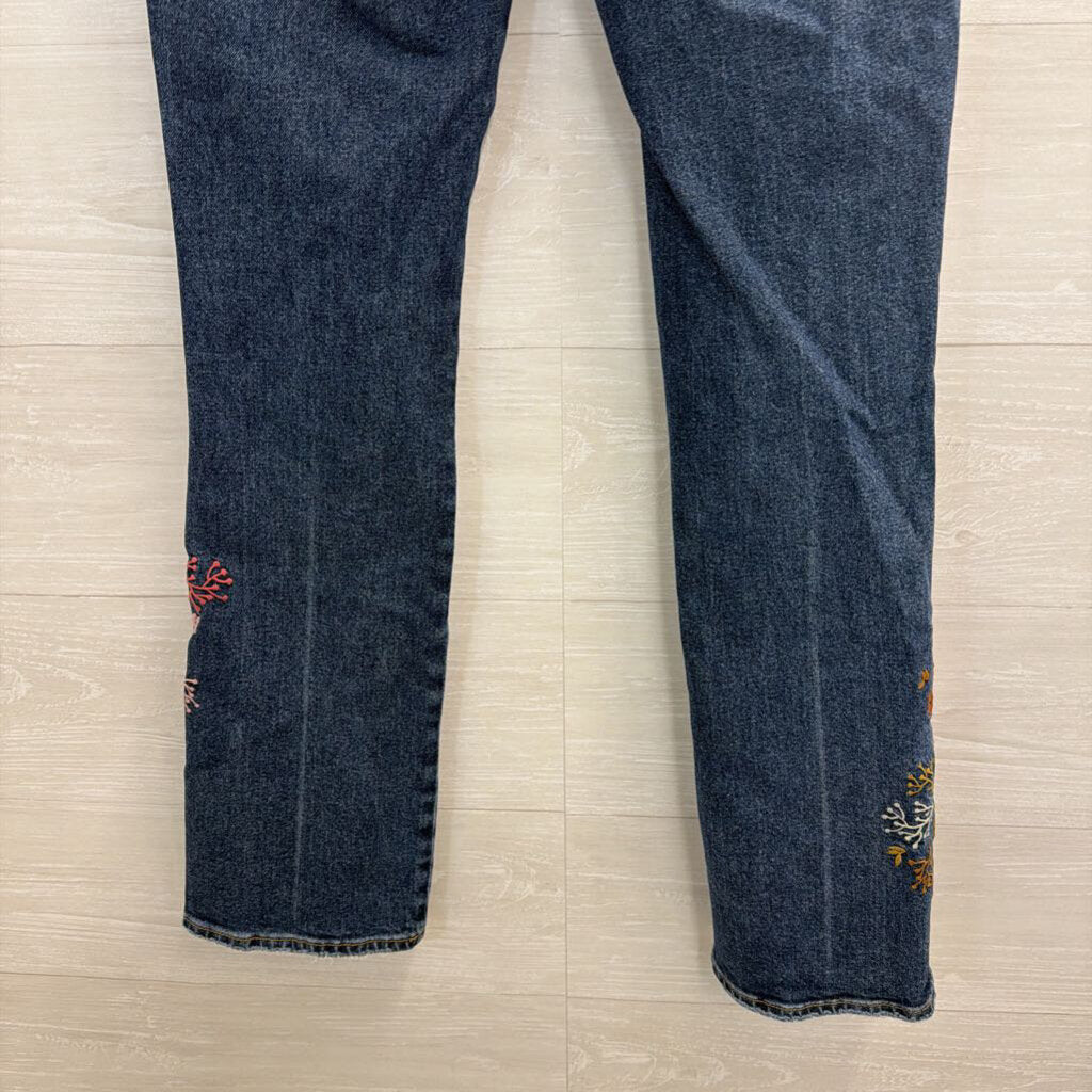 Driftwood Dark Wash Embroidered Detail Jeans 26