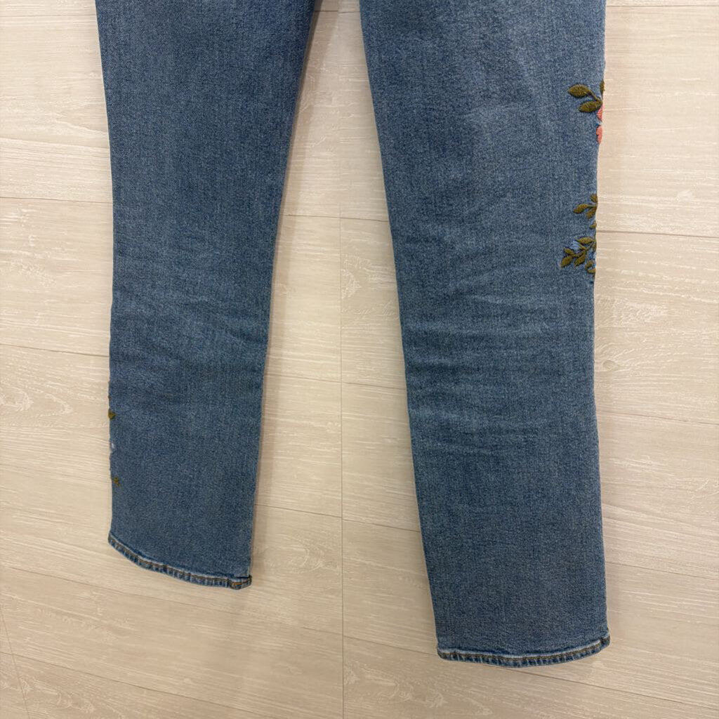 Driftwood Medium Wash Embroidered Detail Jeans 26