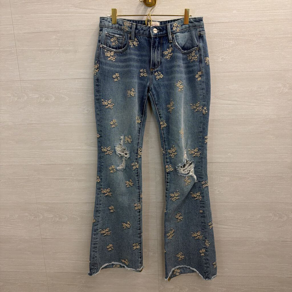 Driftwood Medium Wash Embroidered Detail Jeans 26