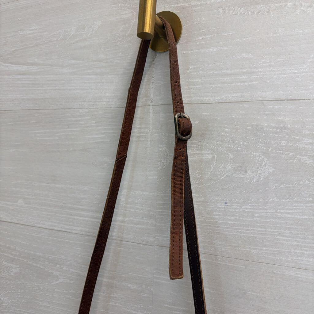 American Darling Brown Leather/ Animal Hair Crossbody Purse