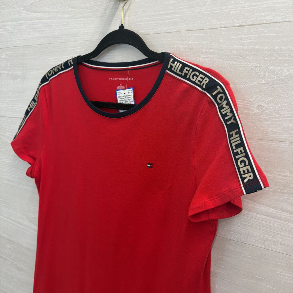 Tommy Hilfiger Red Short Sleeve T Shirt Dress Medium