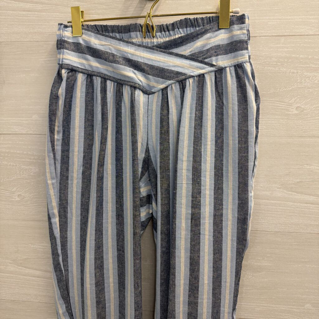 Indigo Rein Blue Striped Pull On Jogger Pants Small