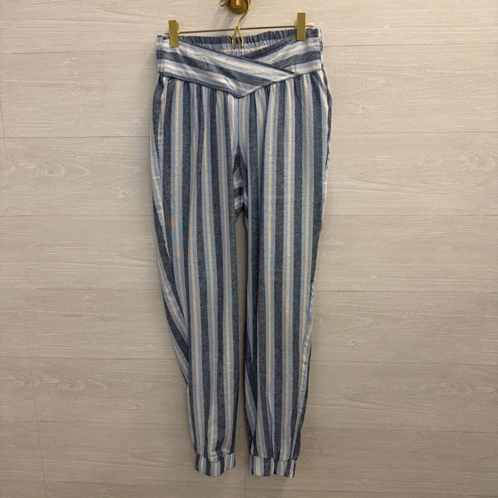 Indigo Rein Blue Striped Pull On Jogger Pants Small