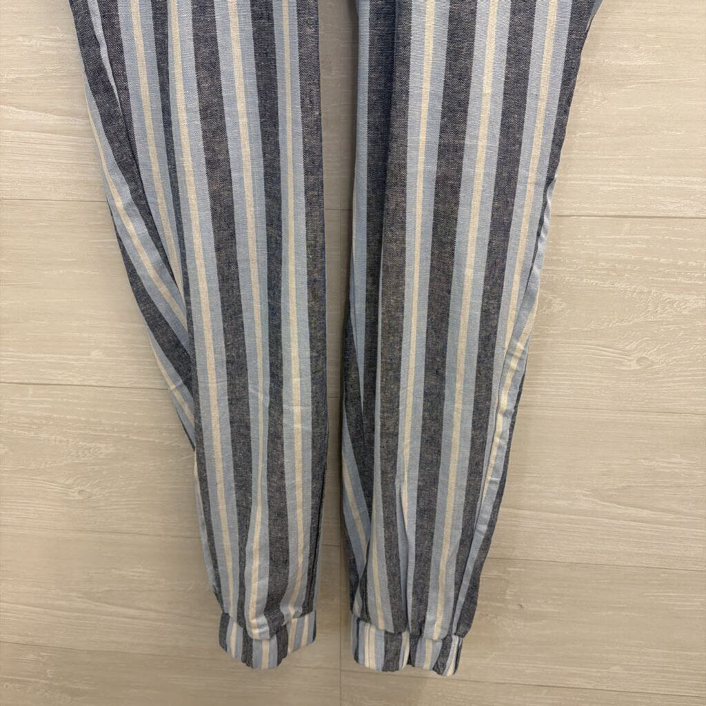 Indigo Rein Blue Striped Pull On Jogger Pants Small