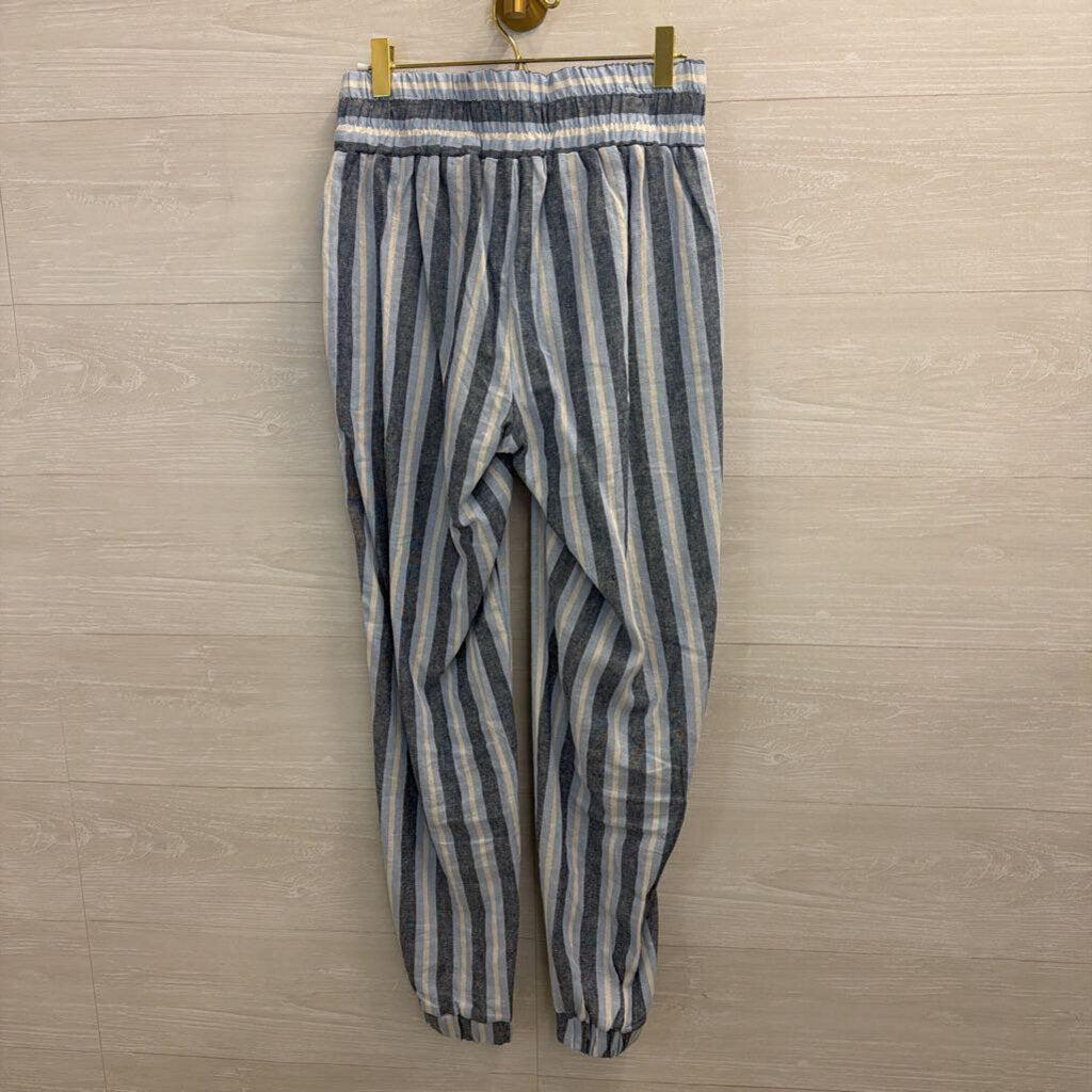 Indigo Rein Blue Striped Pull On Jogger Pants Small