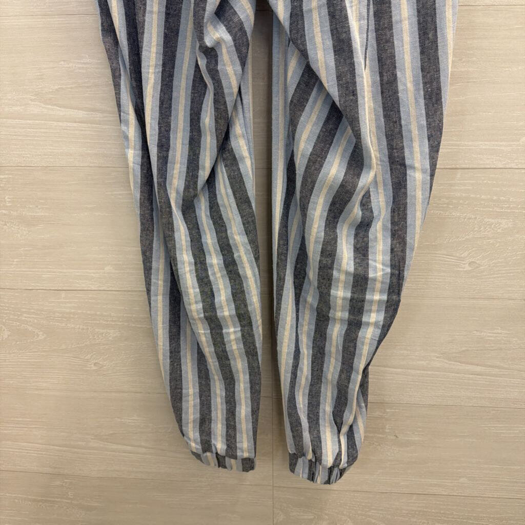Indigo Rein Blue Striped Pull On Jogger Pants Small