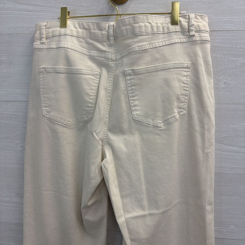 Charlie B Cream Frayed Hem Pants 12