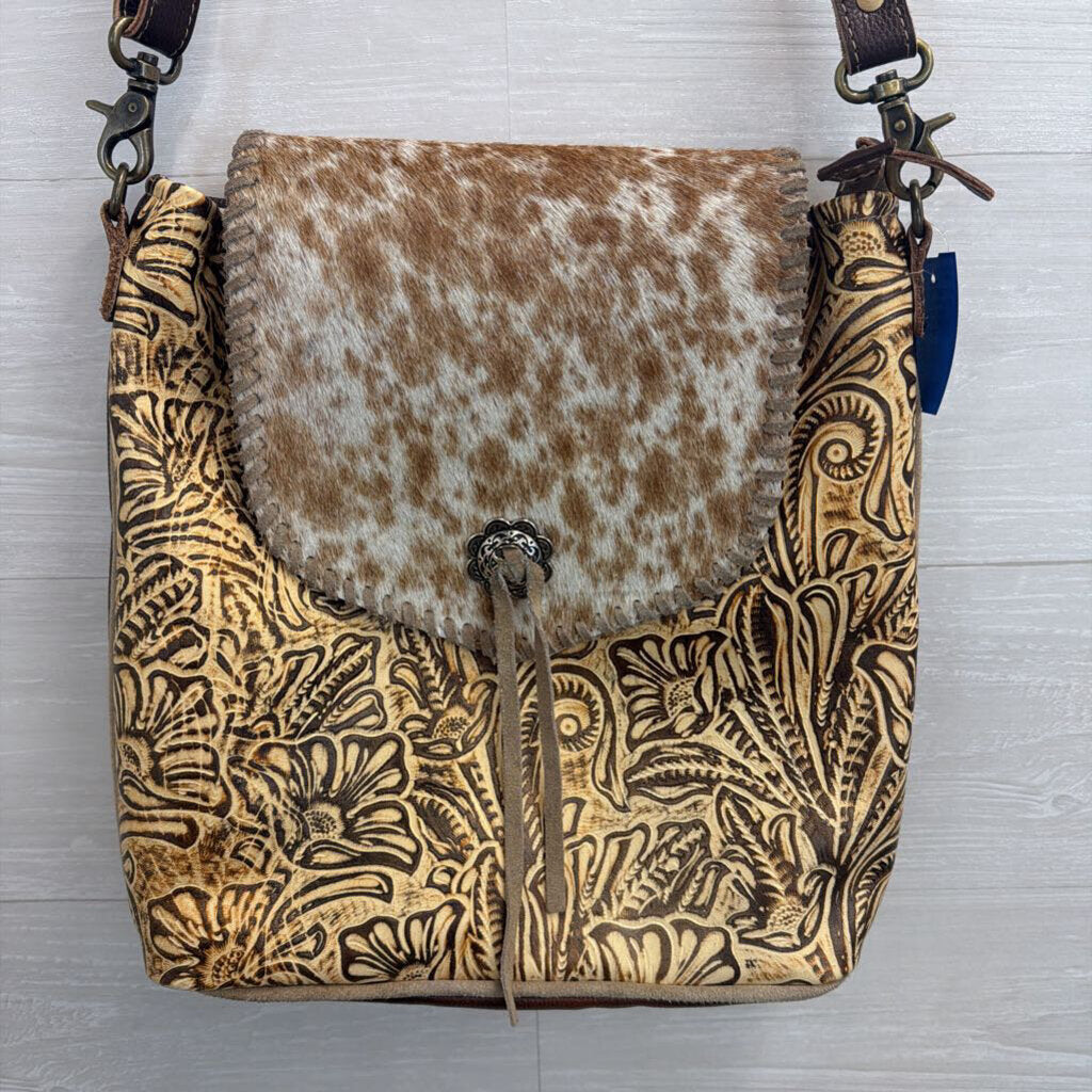 Myra Bag Brown Hand Tooled Kakarot Purse