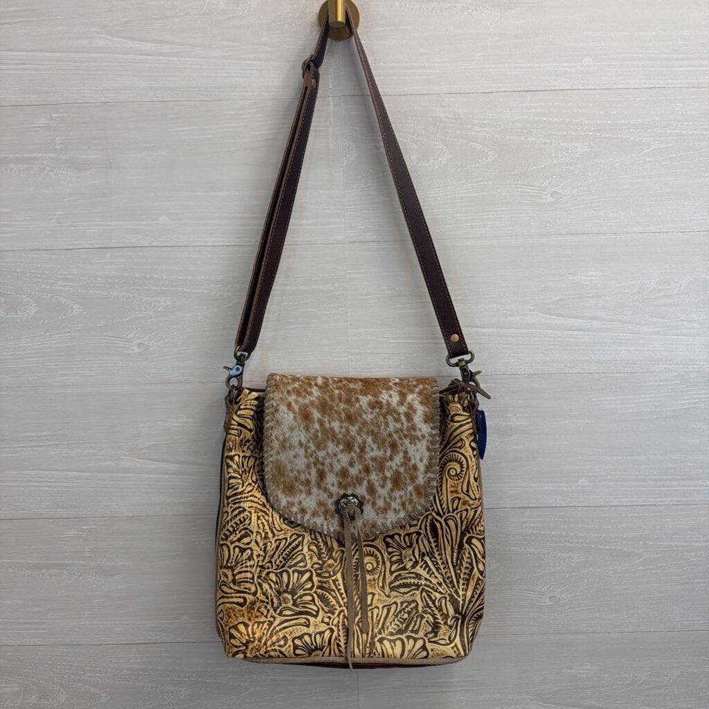 Myra Bag Brown Hand Tooled Kakarot Purse