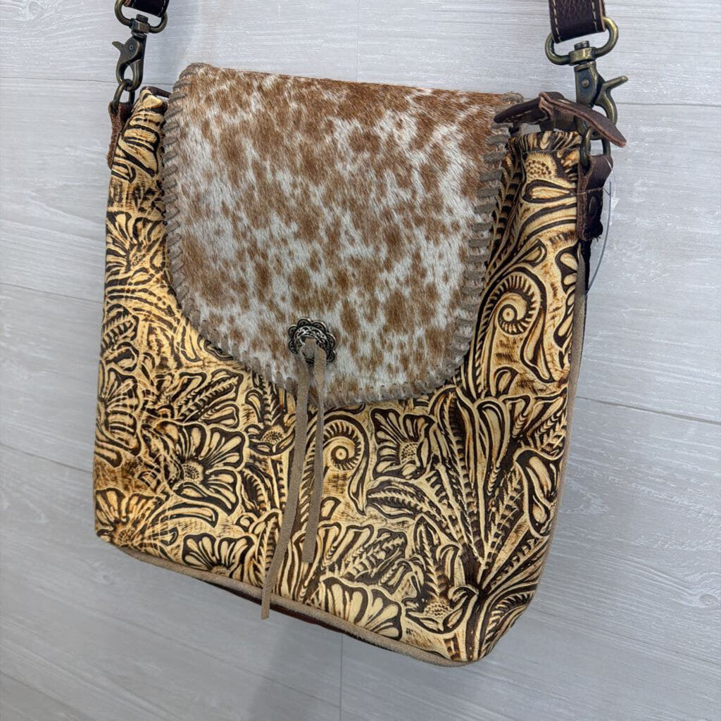 Myra Bag Brown Hand Tooled Kakarot Purse