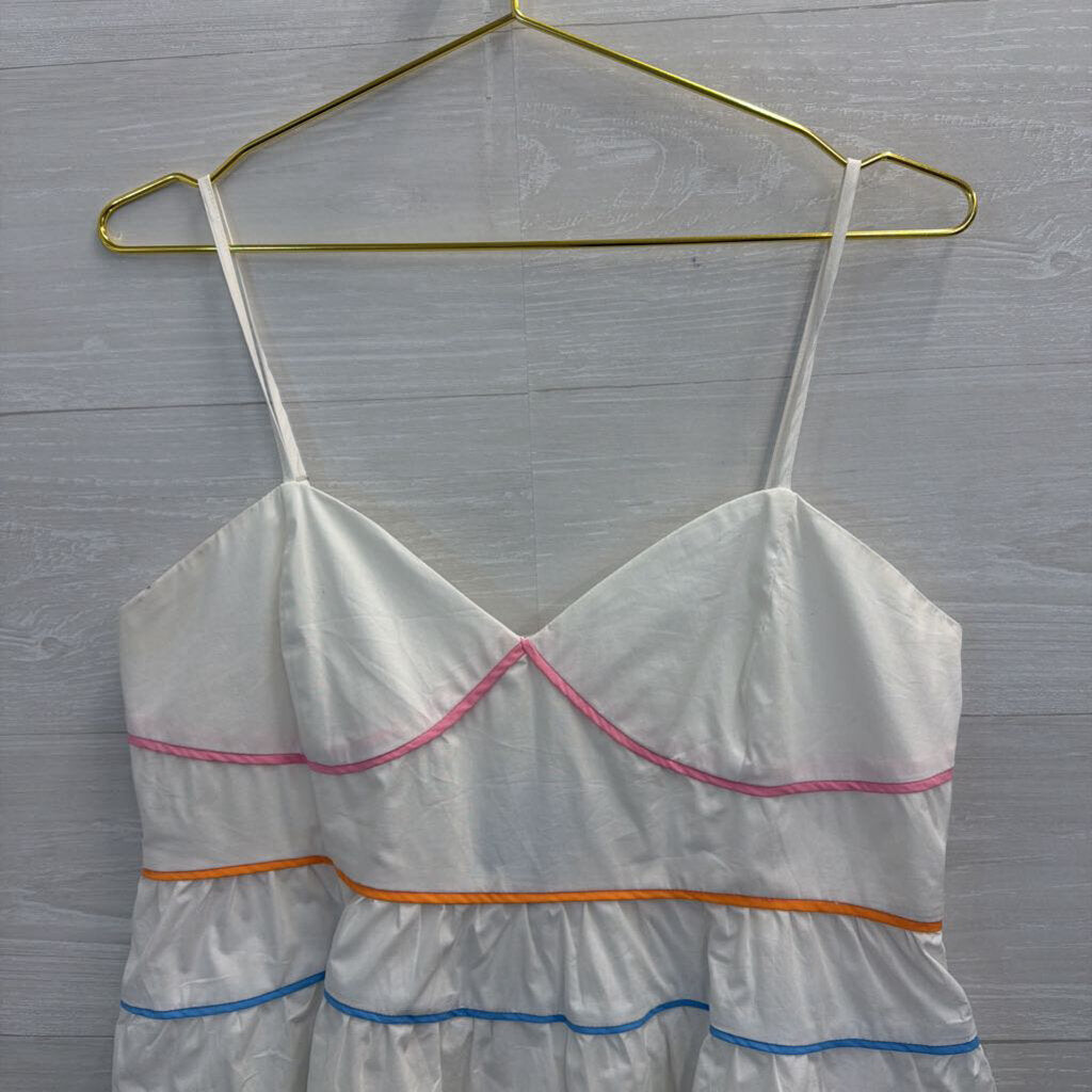 English Factory White/ Multi Striped Detail Tank Top Large