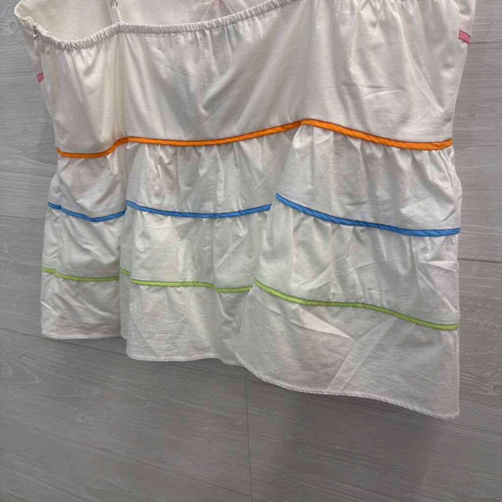 English Factory White/ Multi Striped Detail Tank Top Large