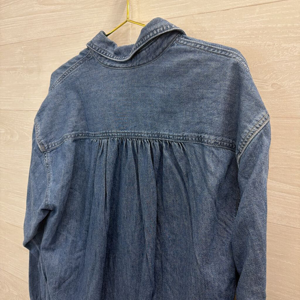 Levi Medium Wash Denim Long Sleeve Button Down Top Medium