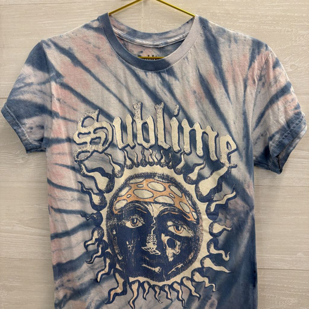 Sublime Blue/ White Tie Dye Short Sleeve Graphic Tee Small