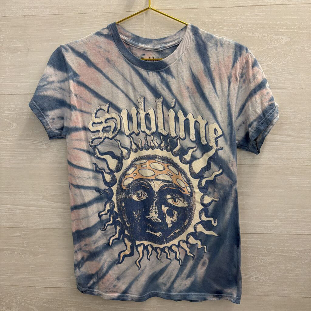 Sublime Blue/ White Tie Dye Short Sleeve Graphic Tee Small