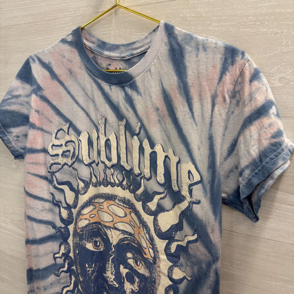 Sublime Blue/ White Tie Dye Short Sleeve Graphic Tee Small