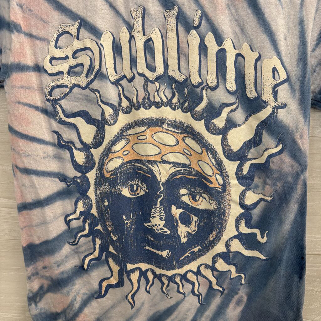 Sublime Blue/ White Tie Dye Short Sleeve Graphic Tee Small