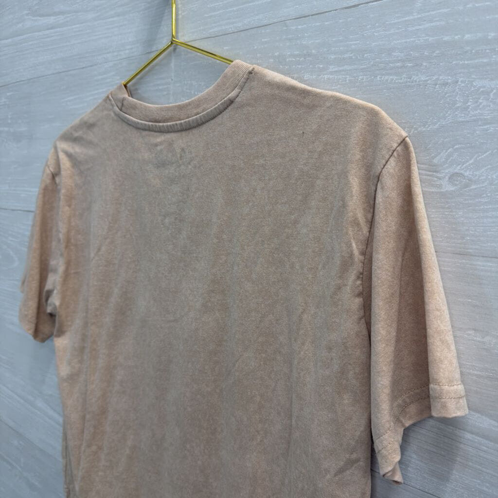 Def Leppard Brown Cropped Short Sleeve Graphic Tee Medium