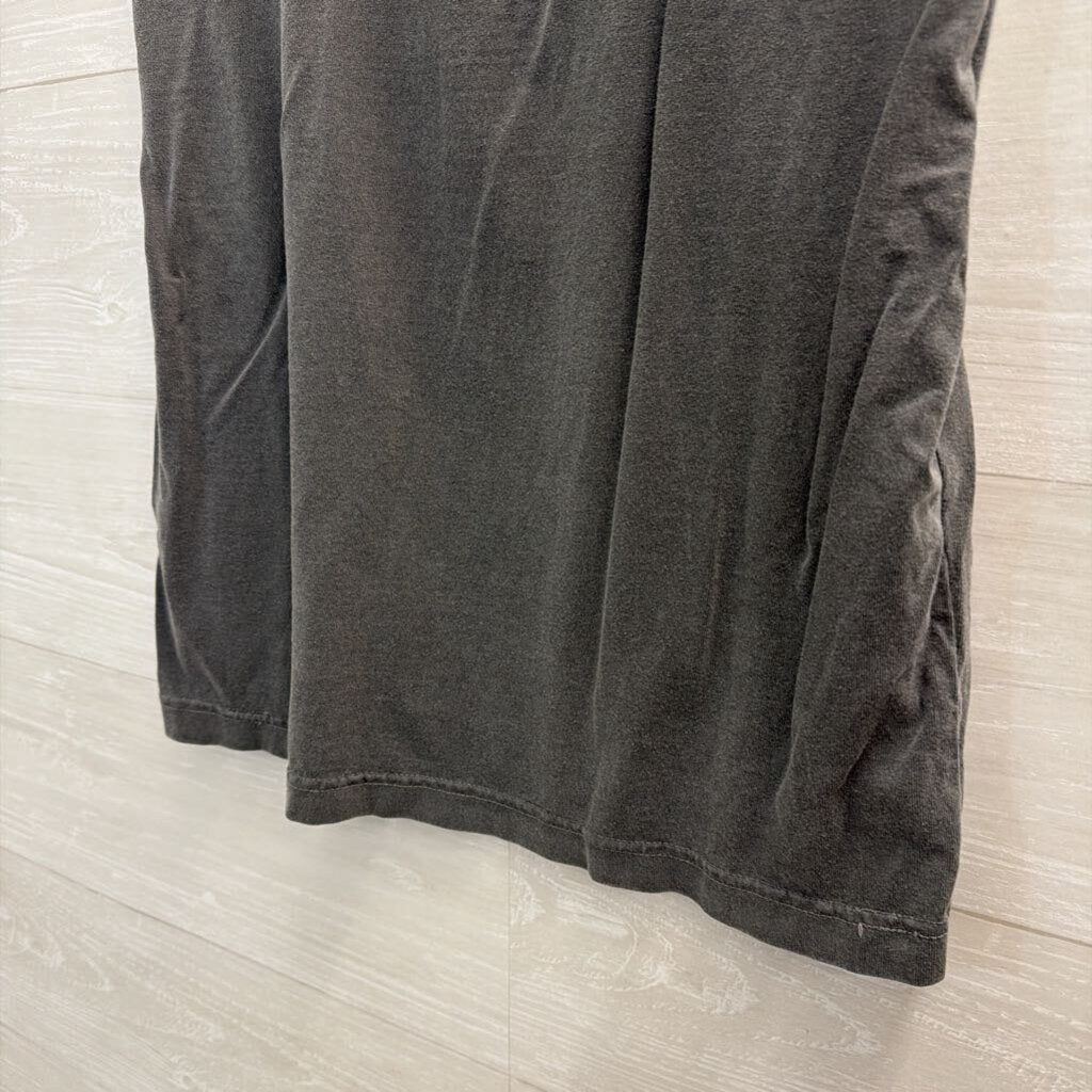 Grey Skeleton Peace Sign Cropped Sleeveless Top Small