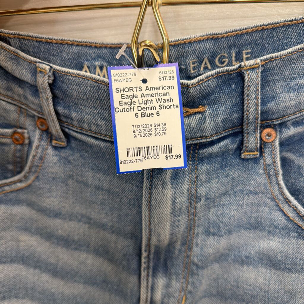 American Eagle Light Wash Cutoff Denim Shorts 6