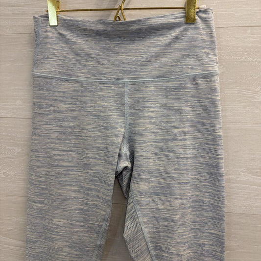 Lululemon White/ Blue Striped Athletic Leggings 10