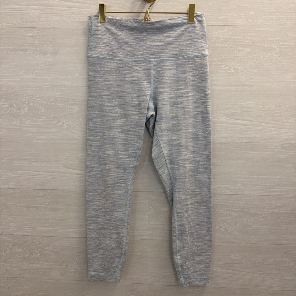 Lululemon White/ Blue Striped Athletic Leggings 10