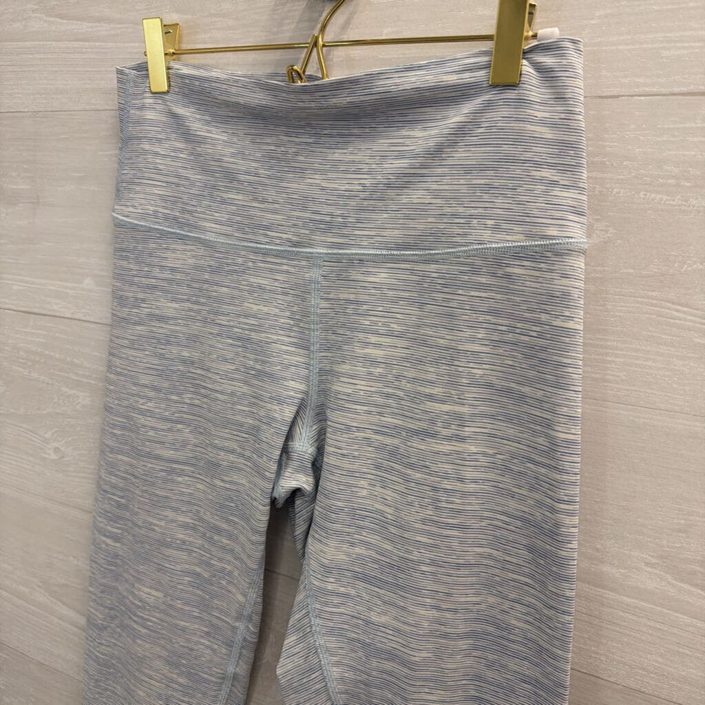 Lululemon White/ Blue Striped Athletic Leggings 10