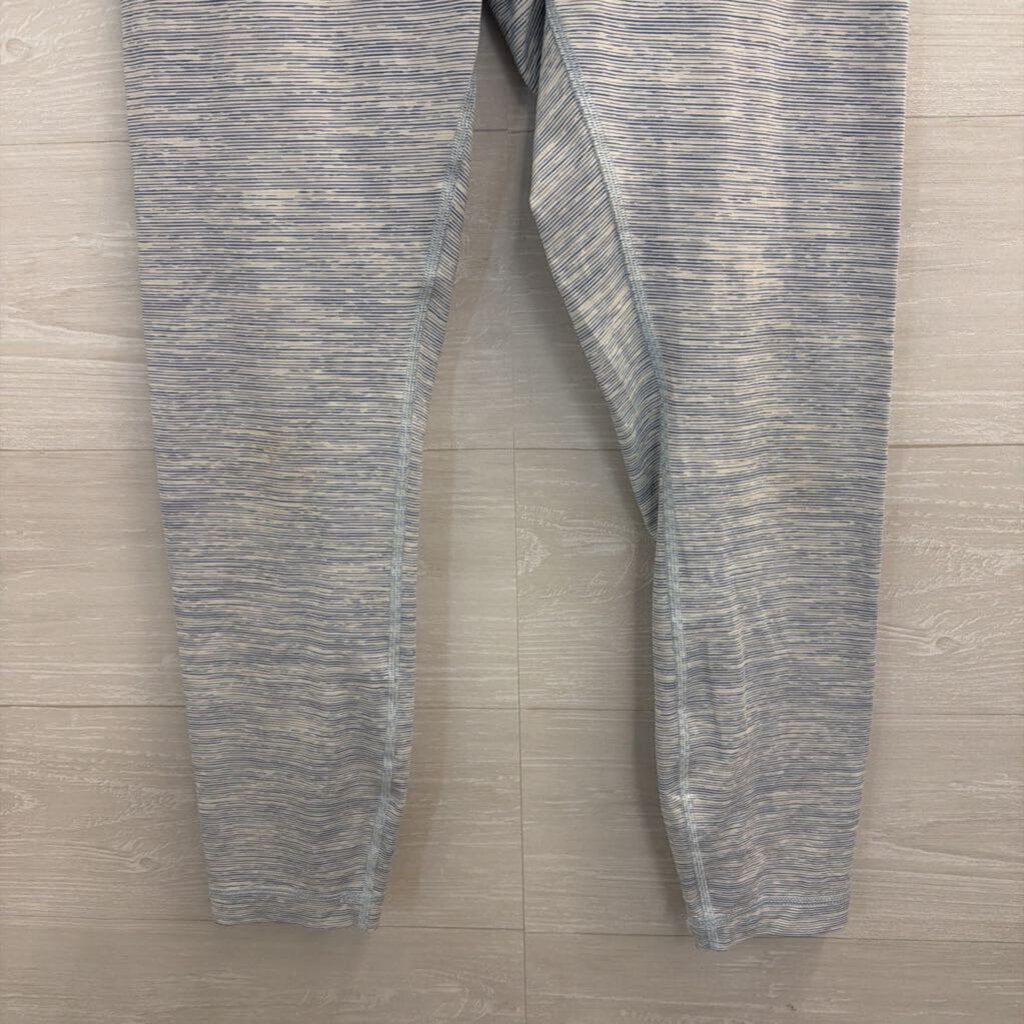 Lululemon White/ Blue Striped Athletic Leggings 10
