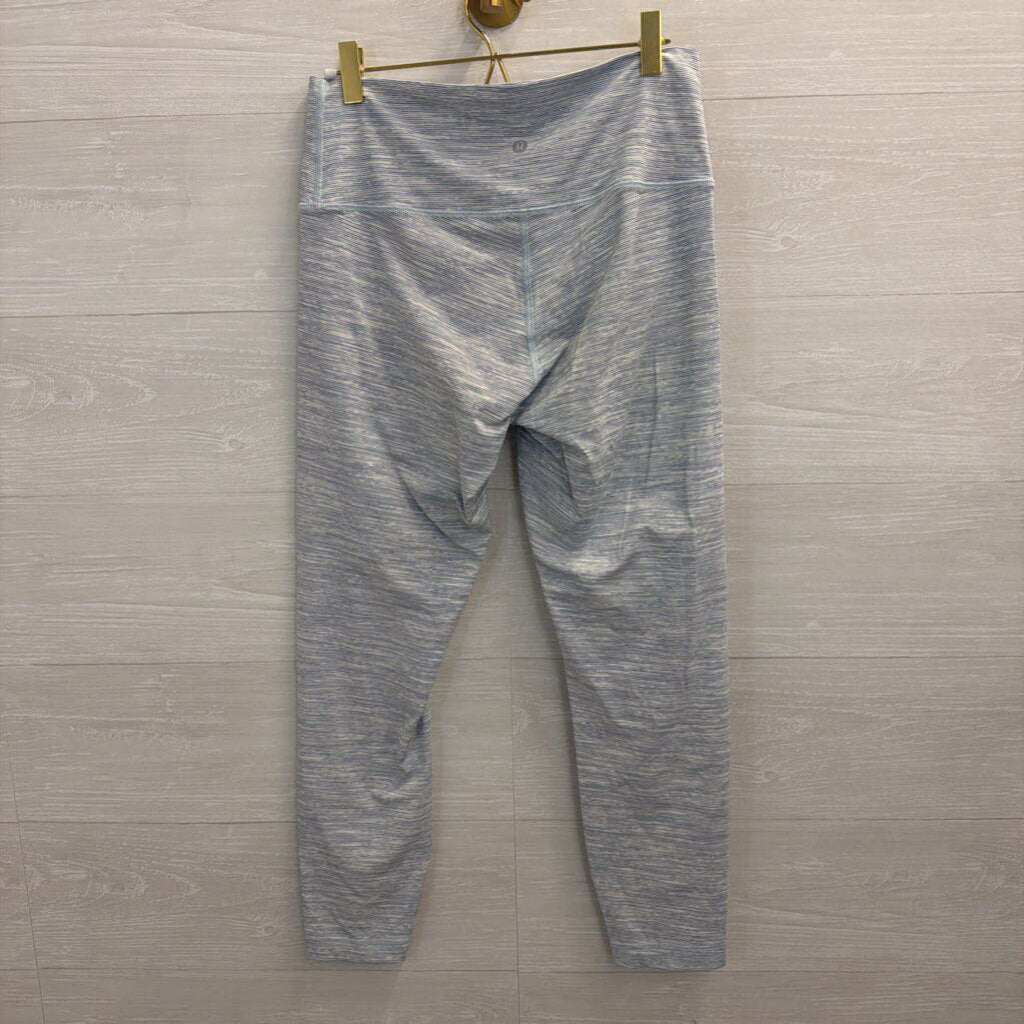 Lululemon White/ Blue Striped Athletic Leggings 10