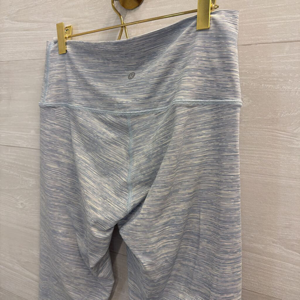 Lululemon White/ Blue Striped Athletic Leggings 10