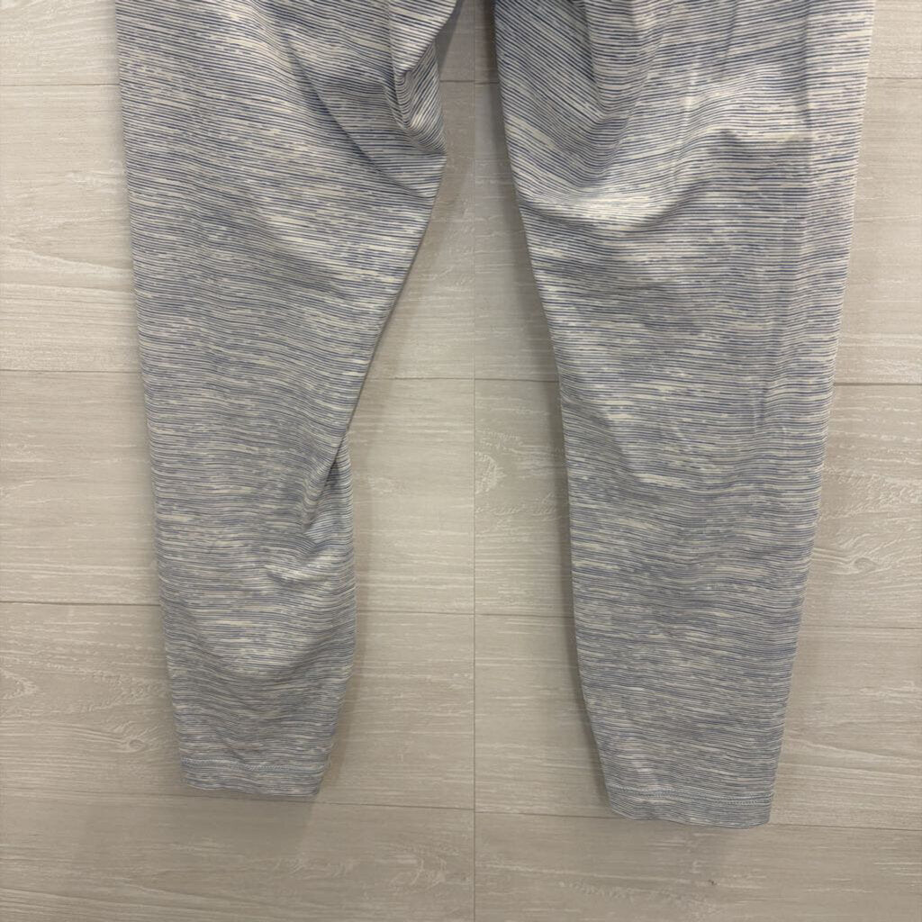Lululemon White/ Blue Striped Athletic Leggings 10