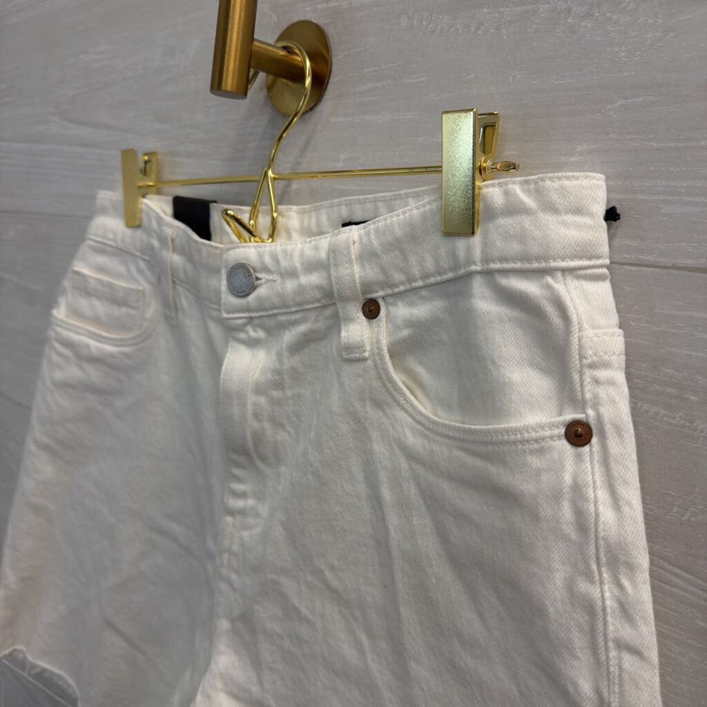 Blank NYC White High Rise Mid Length Shorts 28
