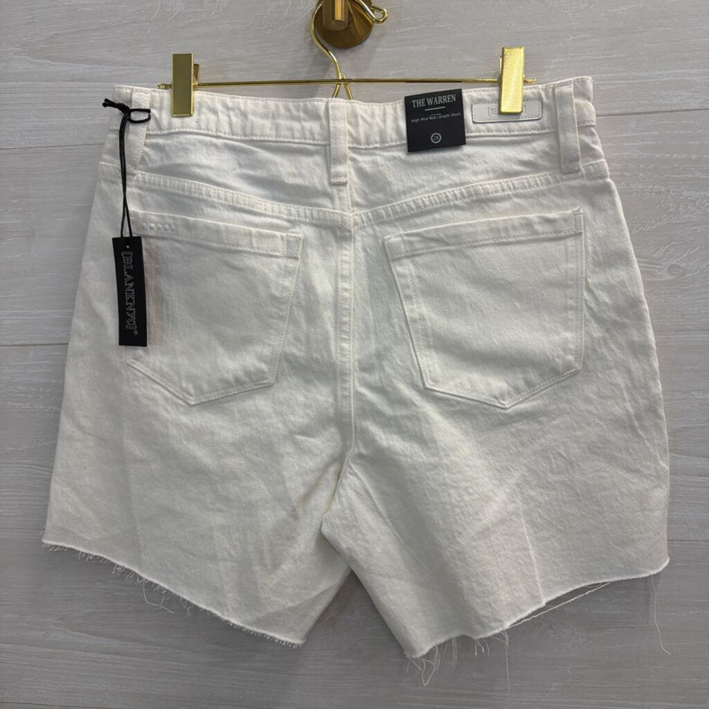 Blank NYC White High Rise Mid Length Shorts 28